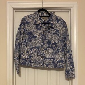 Croft & Barrow Blue Paisley Jean Jacket